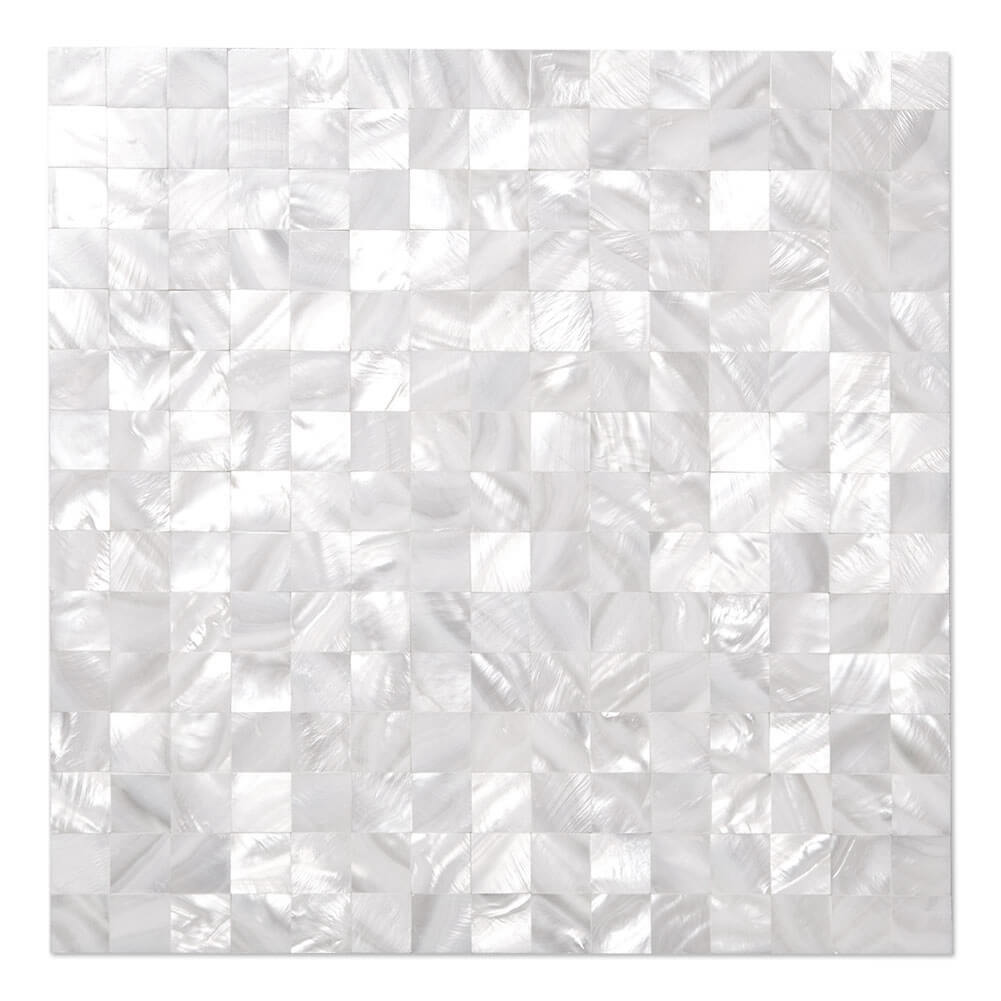 Mother of Pearl Shell Square Mosaic Tile Seamless (Super White, 10-Pack)